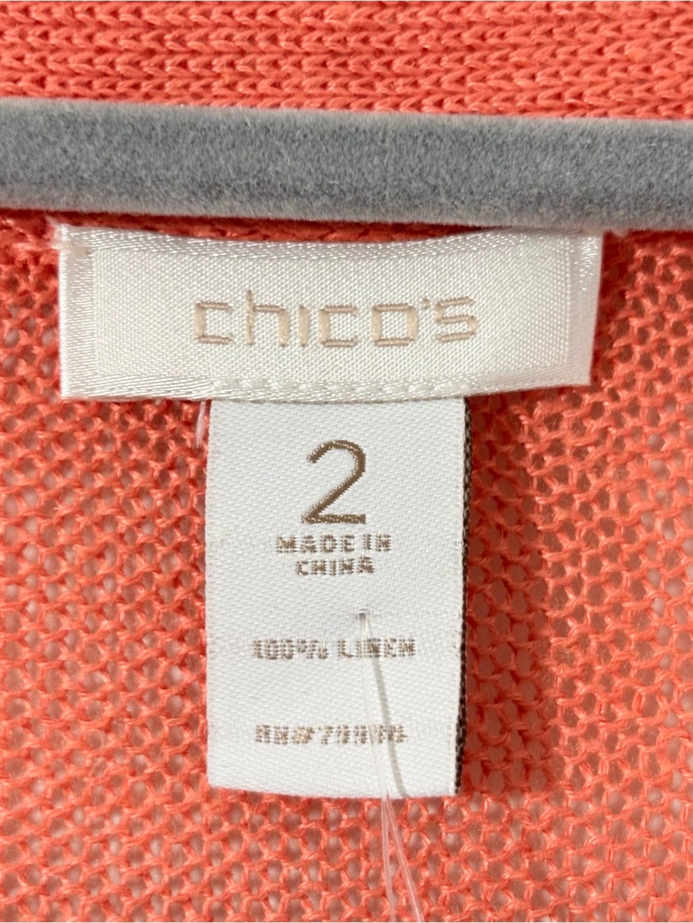 NWT Chico’s “Everlasting Cardigan” ombre 100% linen cardigan sweater (size 2/L) - Picture 4 of 6